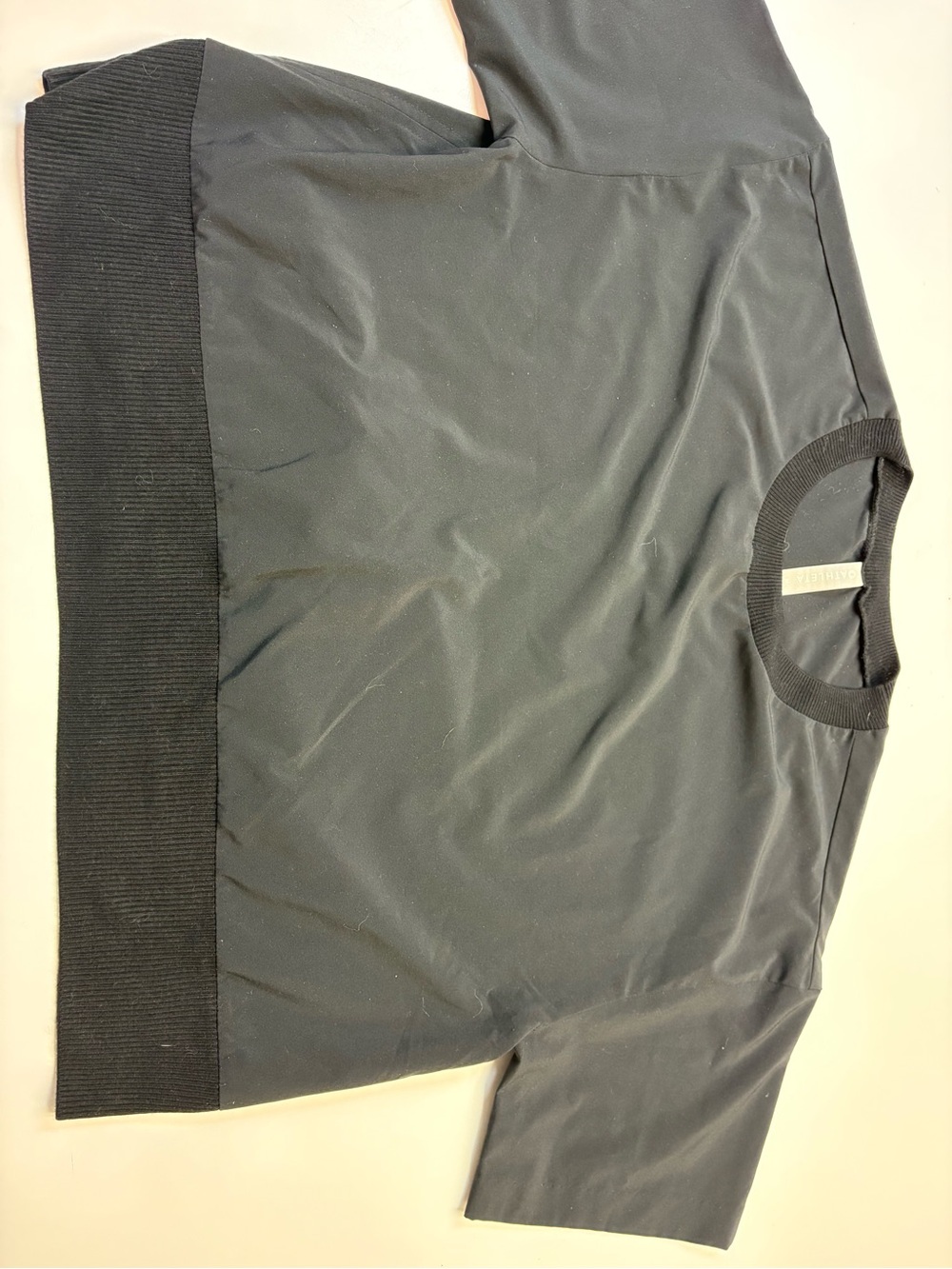 Athleta Black Ribbed Crewneck Pullover